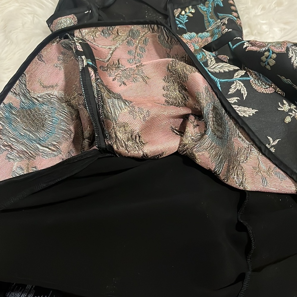 Embroidered Mini Dress with Open Strap Back - Picture 3 of 4
